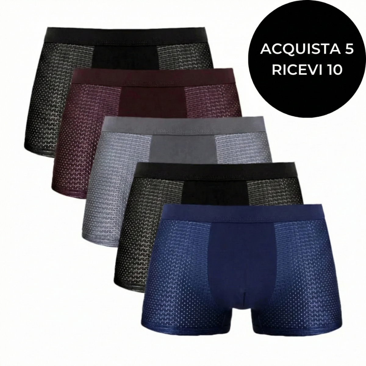 Sarttore | Set da 10 boxer in fibra di bambù [Paga 5, ricevi 10]