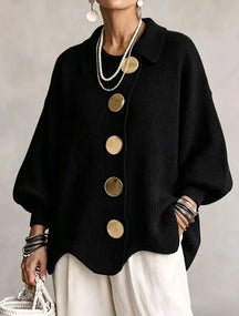 Victoire | Gilet oversize à gros boutons dorés