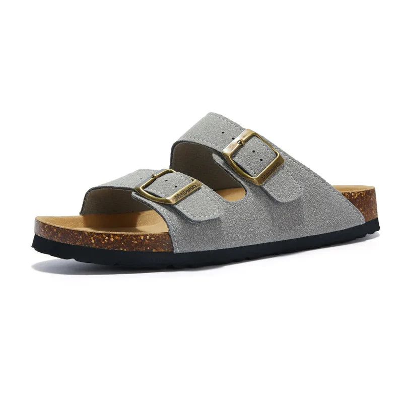 Suede Light Grey Sandals - Maibulun™