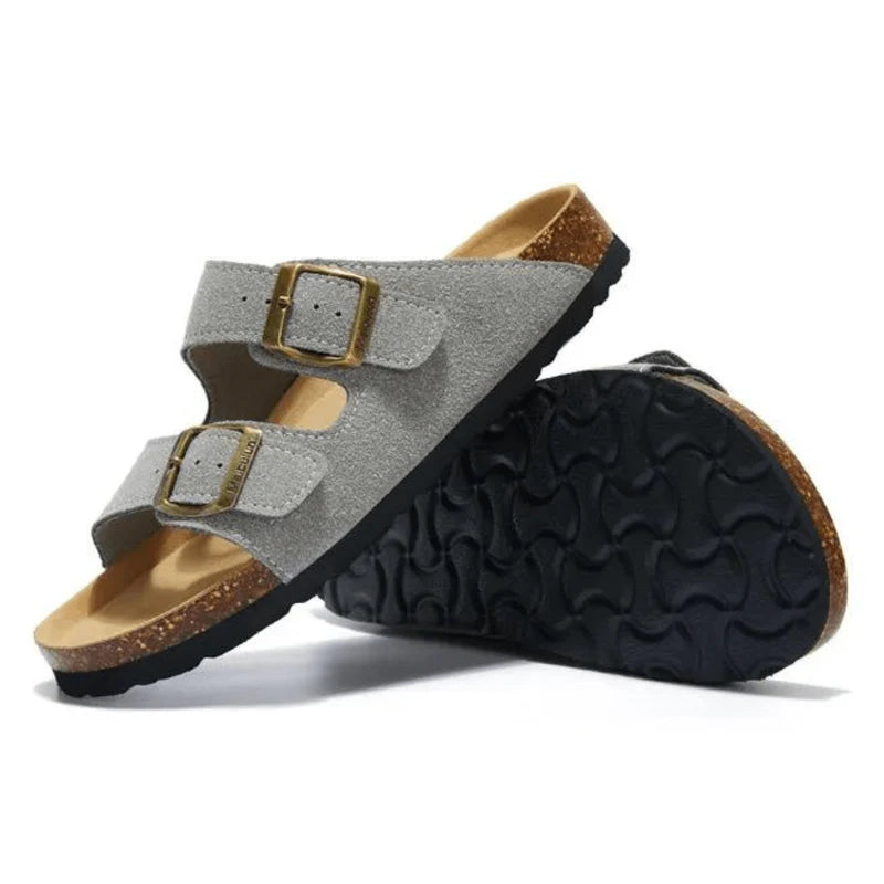 Suede Light Grey Sandals - Maibulun™