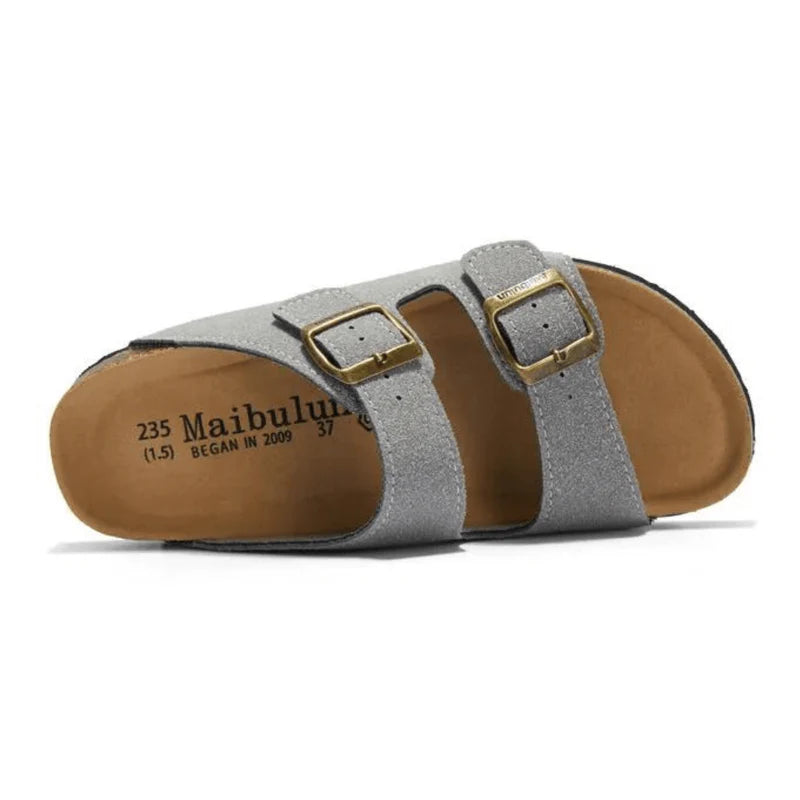 Suede Light Grey Sandals - Maibulun™