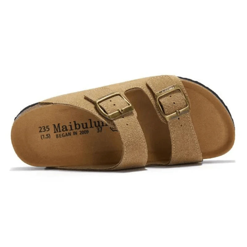 Suede Light Brown Sandals - Maibulun™