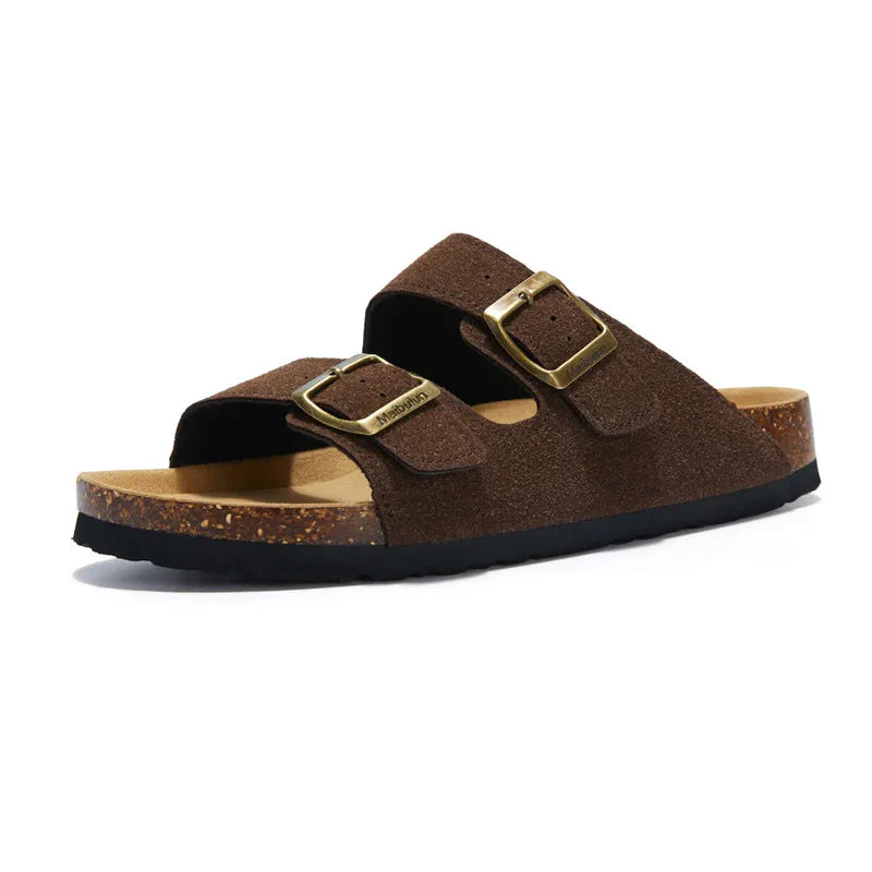 Suede Dark Brown Sandals - Maibulun™