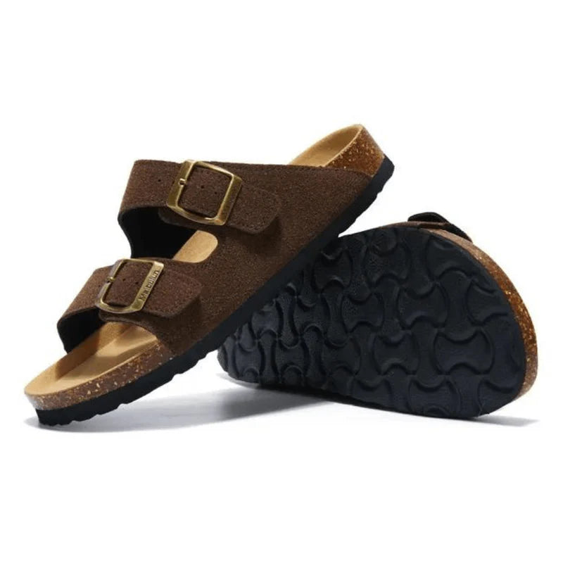 Suede Dark Brown Sandals - Maibulun™