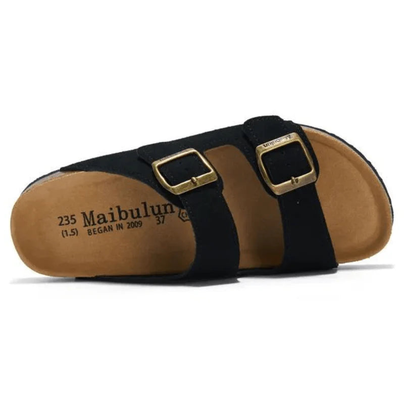 Suede Black Sandals - Maibulun™