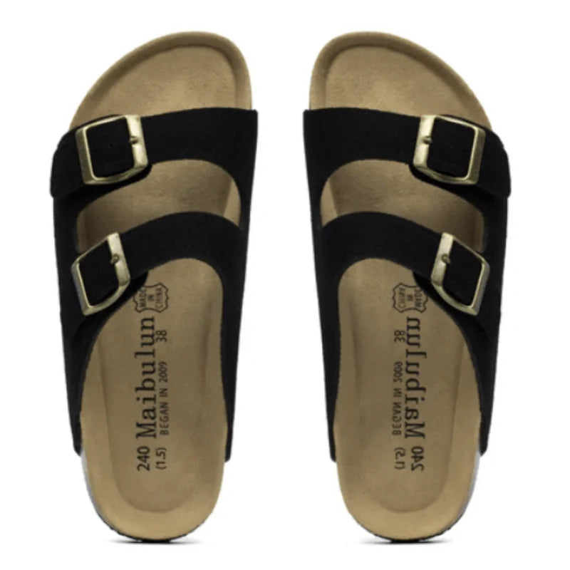 Suede Black Sandals - Maibulun™