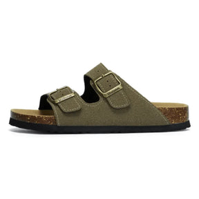 Suede Moss Green Sandals - Maibulun™