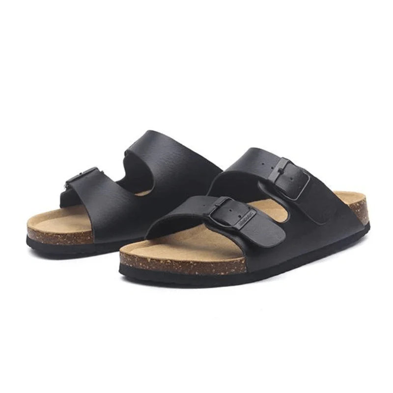 Black Leather Sandals – Maibulun™