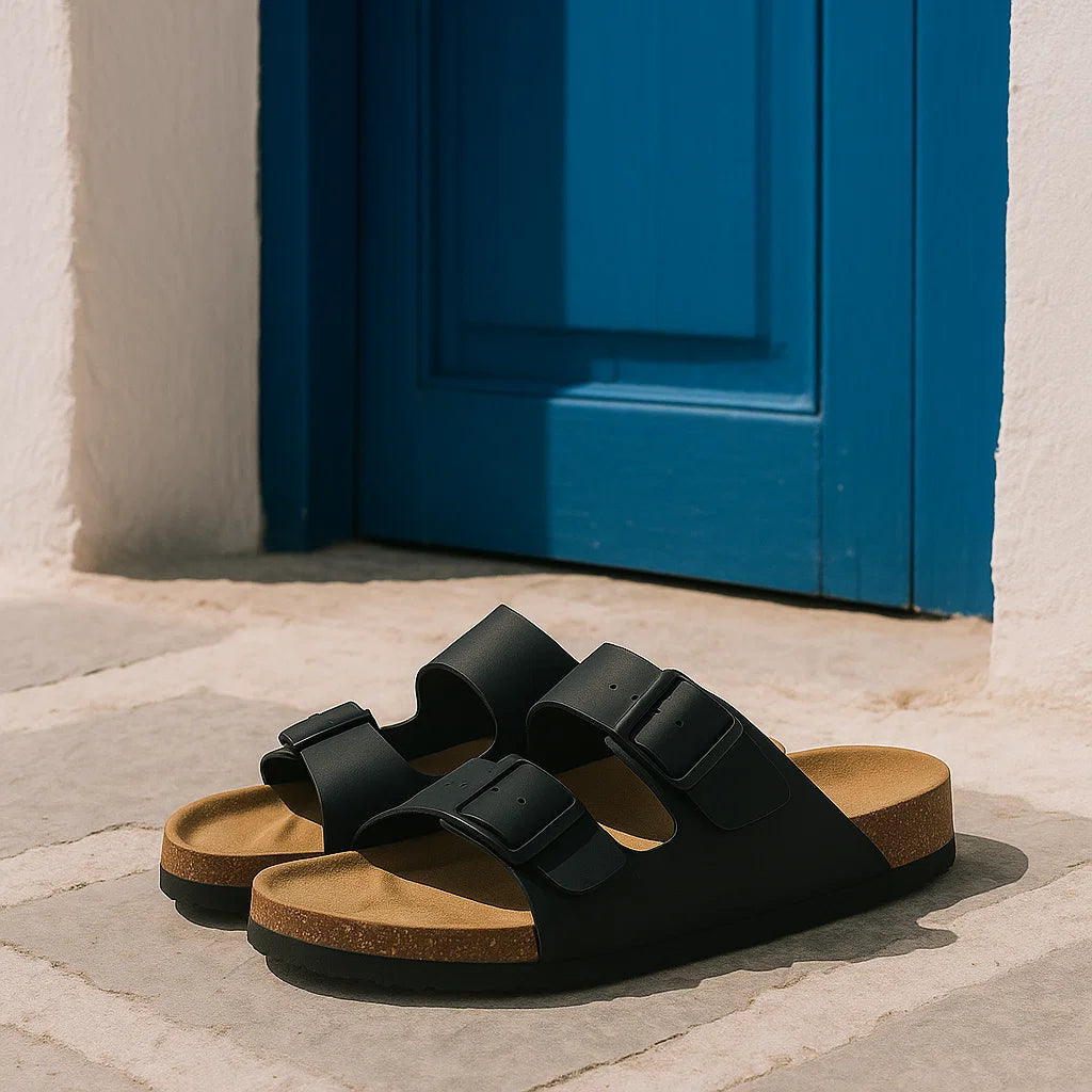 Black Leather Sandals – Maibulun™