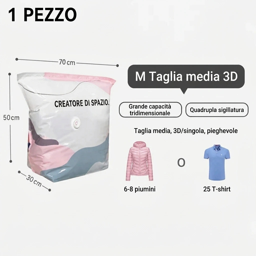 SpaceMax™ | Sacche di Compressione 3D Senza Pompa